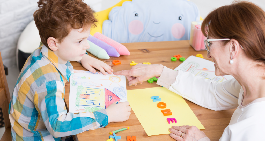 a kid in pediatric therapy